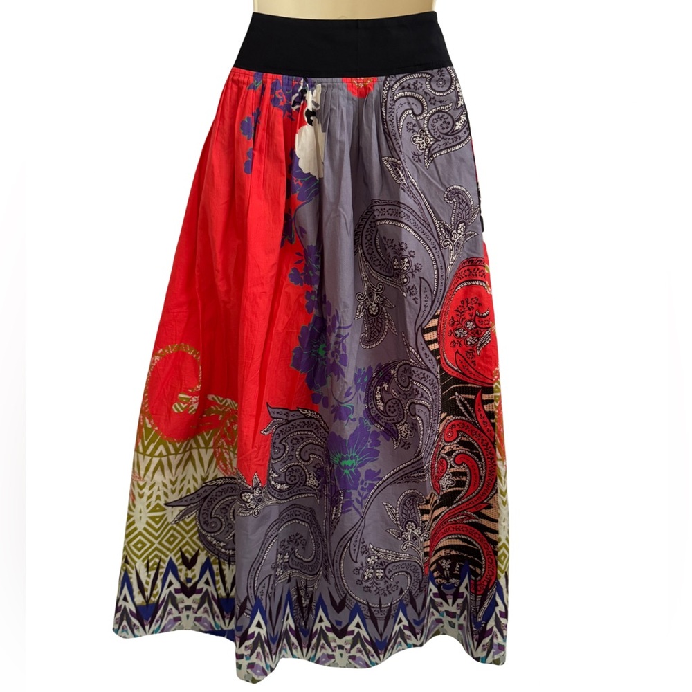 Etro Vibrant Midi Skirt with Purple, Red and Green Accents - Picture 6 of 8